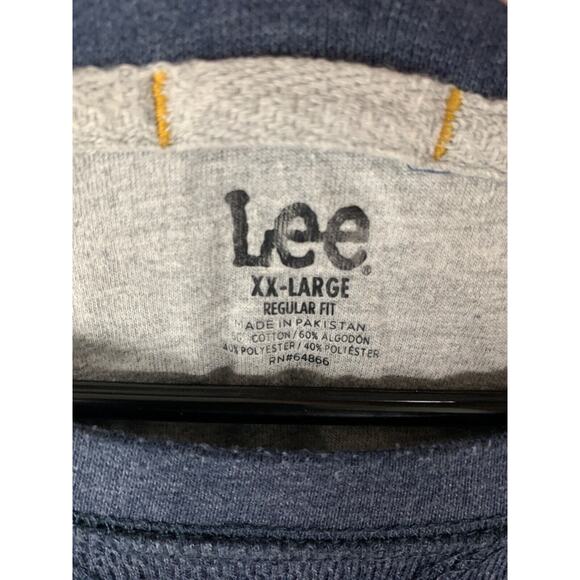 Lee Mens Sweater XX-Large Regular Fit Cotton & Polyester Blue Crewneck - Picture 4 of 5